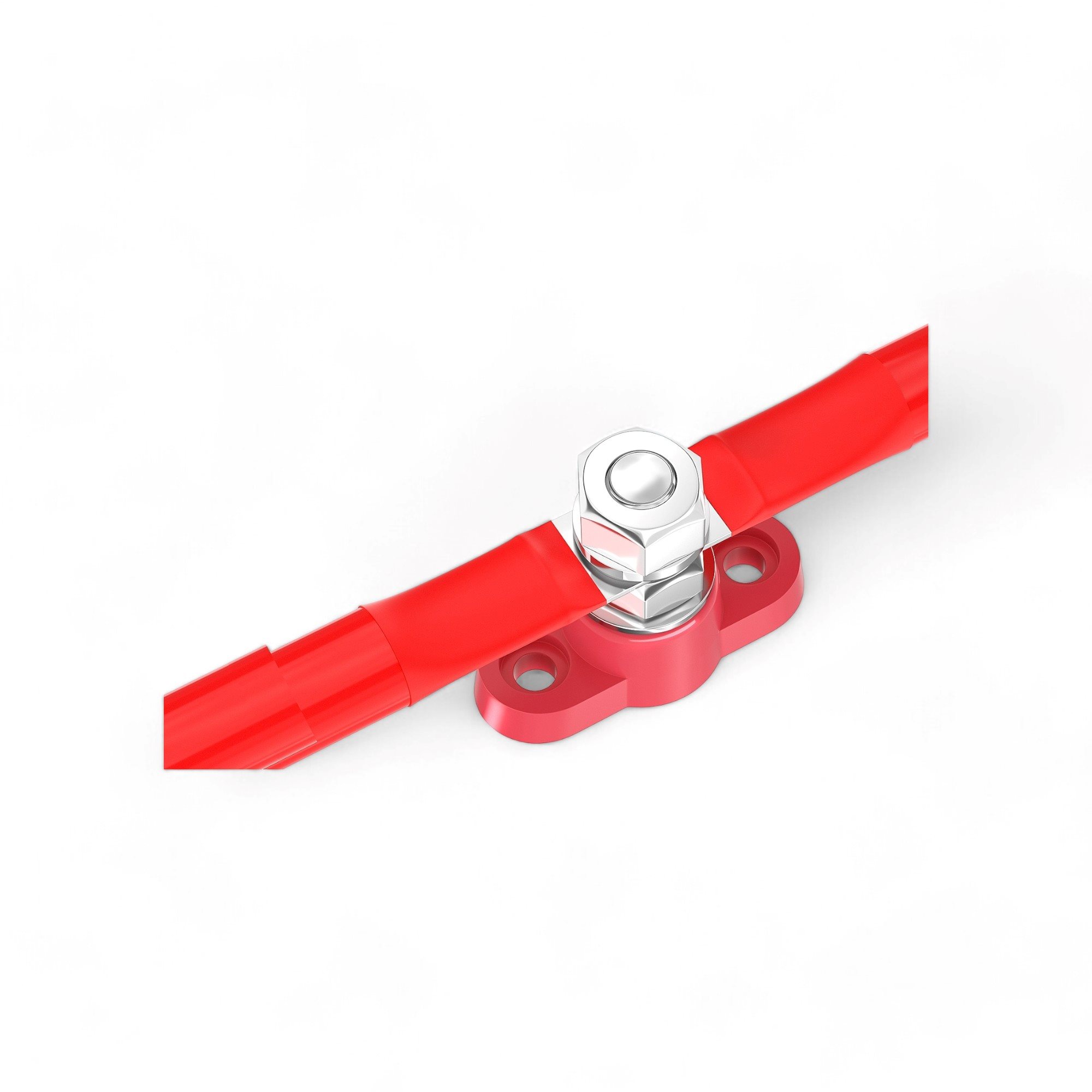 POWER DISTRIBUTIEBLOK T2 ENKEL ROOD 12V-48V 80A/150A M10 2
