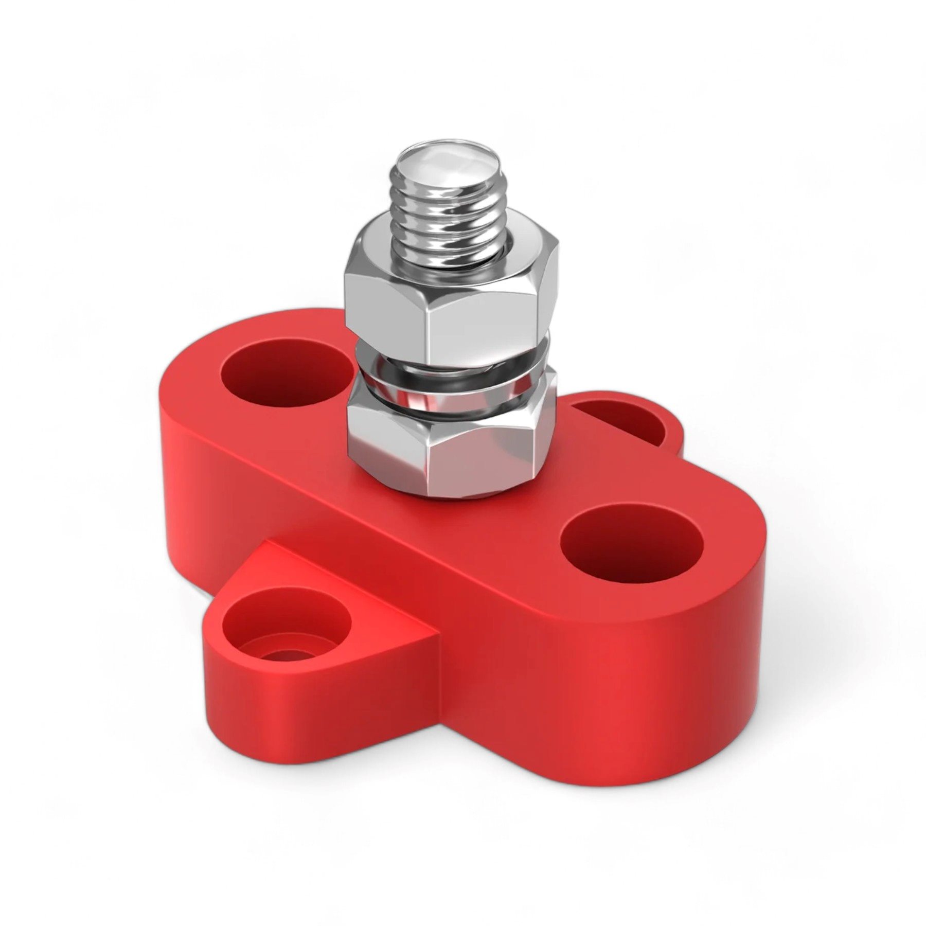 POWER DISTRIBUTIEBLOK T1 ENKEL ROOD 12V-48V 80A/150A M8 2