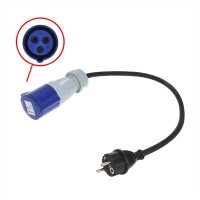 VERLOOPKABEL 40CM VAN SCHUKO STEKKER NAAR CEE 2