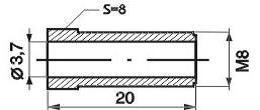 REMNIPPEL M8X20MM SW8 ø3,7MM 2