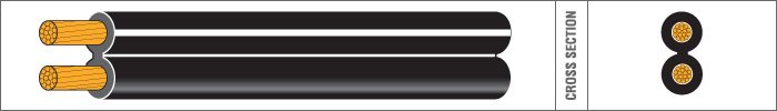 LUIDSPREKER KABEL 2X0,75MM² ZWART-ZWART-ROOD (1M-500/ROL)