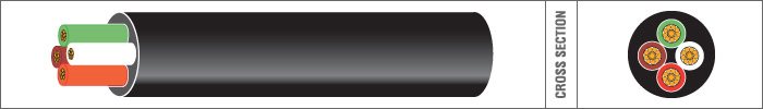 MEERADERIGE KABEL PVC 4X1,5MM2 ROND ZWART (1M-50/ROL)