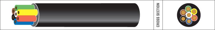 MEERADERIGE KABEL PVC 7X1,5MM2 (6X1,5 + 1X2,5) ROND GRIJS (1M-100/ROL)