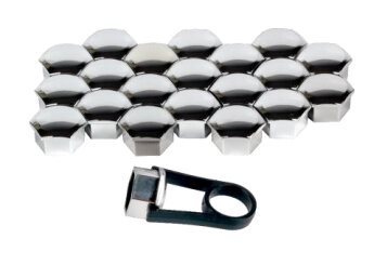 WIELBOUT KAP CHROME MET TOOL 20 STUKS HEX17