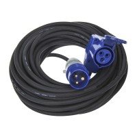 CEE EXTENSION CABLE 25M + CEE ANGLED CONNECTOR + SCHUKO SOCKET 3X2.5MM²
