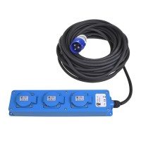 CEE 3-WEG STEKKERDOOS 20M (2XSCHUKO + 1X2-USB)