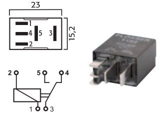 MICRO WISSEL RELAIS 12V 15/25A