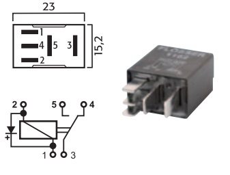 MICRO WISSEL RELAIS 24V 5/10A MET DIODE