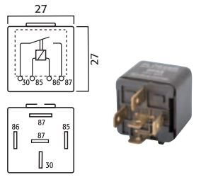 MINI CONTACT MAAK RELAIS 12V 40A 5-POLIG