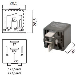 HOOG VERMOGEN MAAK RELAIS 12V 70/60A