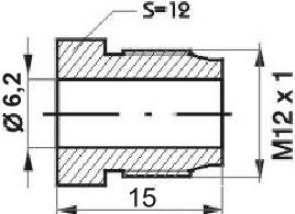 REMNIPPEL M12X1X15MM SW12 ø6,2MM 2