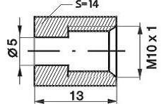 REMNIPPEL M10X1X13MM SW14 ø5MM 96026 2