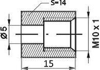 REMNIPPEL M10X1X15MM SW14 ø5MM 2