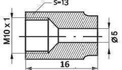 REMNIPPEL M10X1X16MM SW13 ø5MM 2