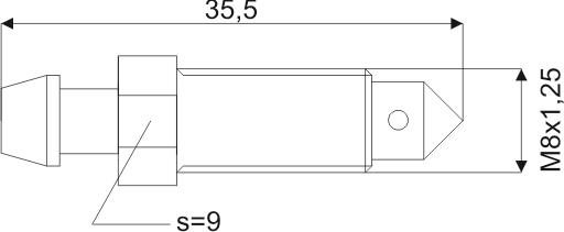 REMONTLUCHTINGSNIPPEL M8X1,25X35,5MM SW9 2