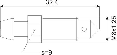 REMONTLUCHTINGSNIPPEL M8X1,25X32,4MM SW9 2