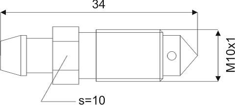 REMONTLUCHTINGSNIPPEL M10X1X34MM SW10 2