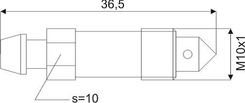 REMONTLUCHTINGSNIPPEL M10X1X36,5MM SW10 2
