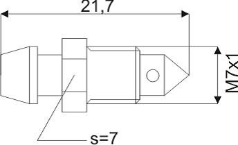 REMONTLUCHTINGSNIPPEL M7X1X21,7MM SW7 2