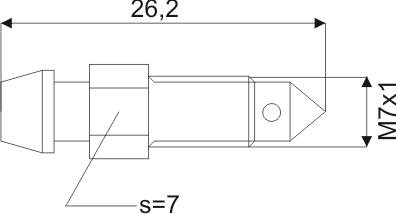 REMONTLUCHTINGSNIPPEL 0053 M7X1X26,2MM SW7 2