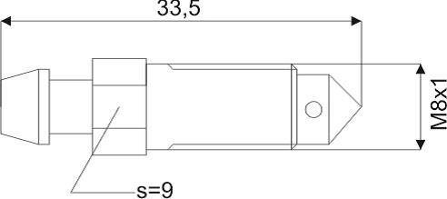 REMONTLUCHTINGSNIPPEL 0090 M8X1X33,5MM SW9 2