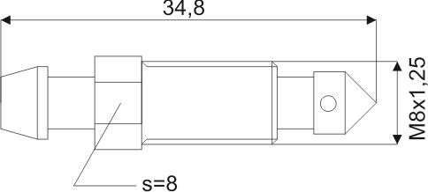 REMONTLUCHTINGSNIPPEL 0092 M8X1,25X34,8MM SW8 2