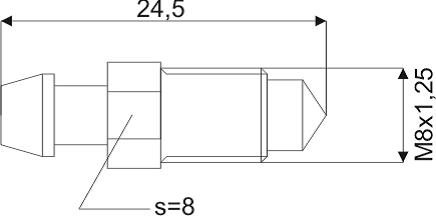 REMONTLUCHTINGSNIPPEL 0100 M8X1,25X24,5MM SW8 2