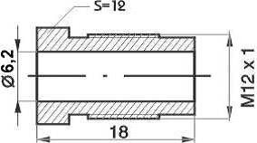 REMNIPPEL M12X1X18MM SW12 ø6,2MM 96021 2