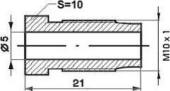 REMNIPPEL M10X1X21MM SW10 ø5MM 3