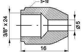 REMNIPPEL 3/8-24UNFX16MM SW12 ø5MM 2