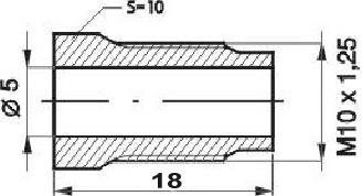 REMNIPPEL M10X1,25X18MM SW10 ø5MM 2