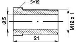 REMNIPPEL M12X1X21MM SW12 ø5MM 3