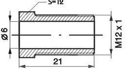 REMNIPPEL M12X1X21MM SW12 ø6MM 2