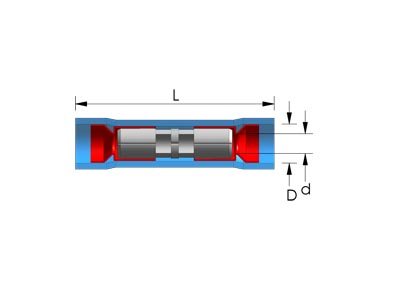 PVC KABELSCHOEN VERBINDER TRANSPARANT (WINDOW) 1,5-2,5 BLAUW 2