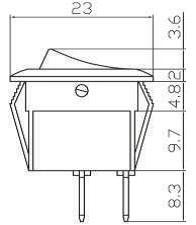 MINI WIPSCHAKELAAR ROND ON/OFF 3-POLE ROOD 12V 10A, 12V LED 2