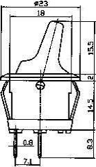 MINI TUIMELSCHAKELAAR ROND ON/OFF 12V 16A 2