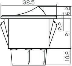 WIPSCHAKELAAR ON/OFF 20A 12V, 12V GROEN LED 2
