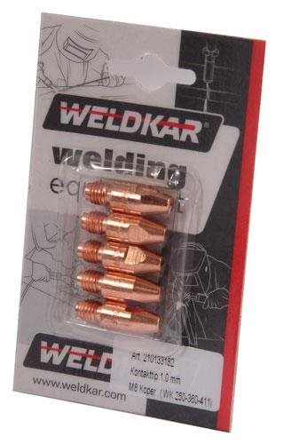 BLISTER KONTAKTTIP 1.0MM - M8 KOPER (WK 250-360-411)