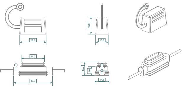 ZEKERINGHOUDER STEEKZEKERING NORM ZWARTE DRAAD 1.5MM 2