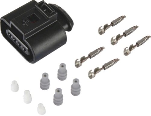 VAG CONNECTOR FEMALE OE: 1J0973704 4-WAY + TERMINALS EN SEALS (1 SET)