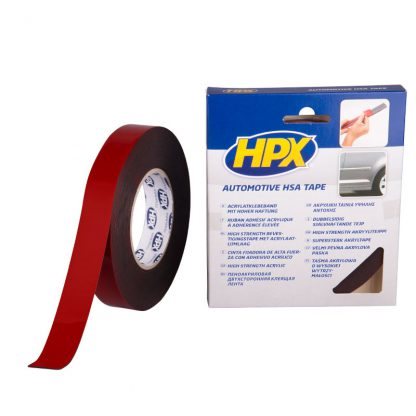 HPX DUBBELZIJDIGE HSA BEVESTIGINGSTAPE - ANTRACIET 25MMX10M