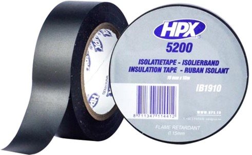 HPX PVC ISOLATIETAPE - ZWART 19MMX10M