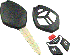 AUTOSLEUTEL LEGE BEHUIZING MET 4 KNOPJES