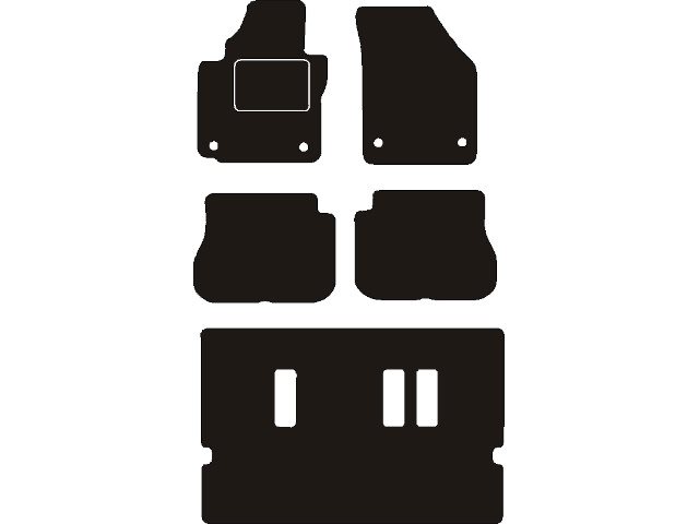 MATTENSET NAALDVILT (ZWART) VW CADDY COMBI 7-PERSOONS 2015 ->