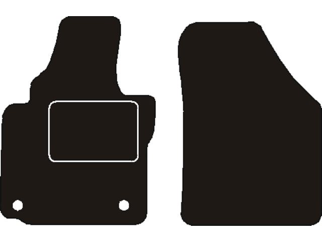 MATTENSET NAALDVILT (ZWART) VW CADDY III VOOR OE BEVESTIGING 2004 - 2015