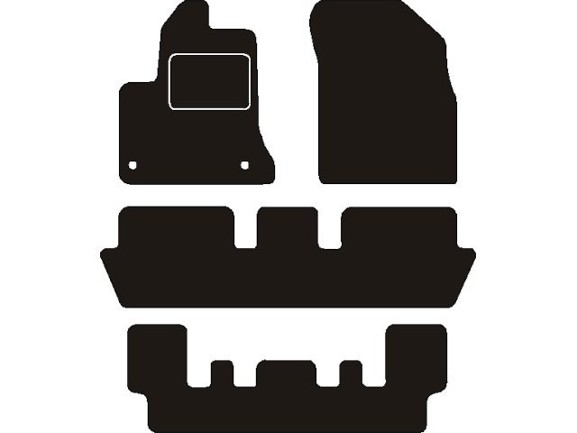 MATTENSET NAALDVILT (ZWART) CITROEN C4 PICASSO 2006-> 7 PERSOONS