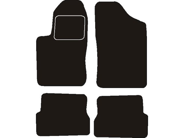 MATTENSET NAALDVILT (ZWART) FIAT SEICENTO  1998 - 2010