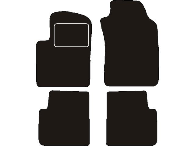 MATTENSET NAALDVILT (ZWART) FIAT 500 DUALLOGIC 2009 ->