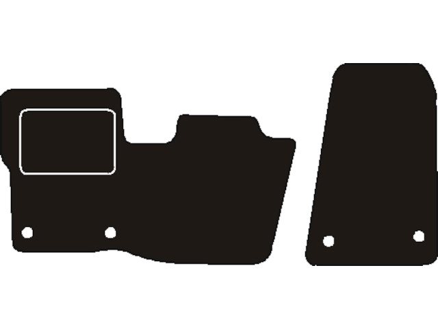 MATTENSET NAALDVILT (ZWART) FORD TRANSIT 2T + CUSTOM 1 STOEL RECHTS V.A 06/2015