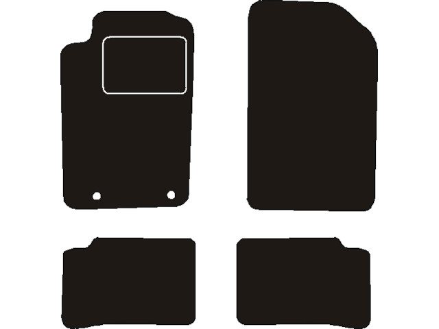 MATTENSET NAALDVILT (ZWART) PEUGEOT 206+ 2009 ->